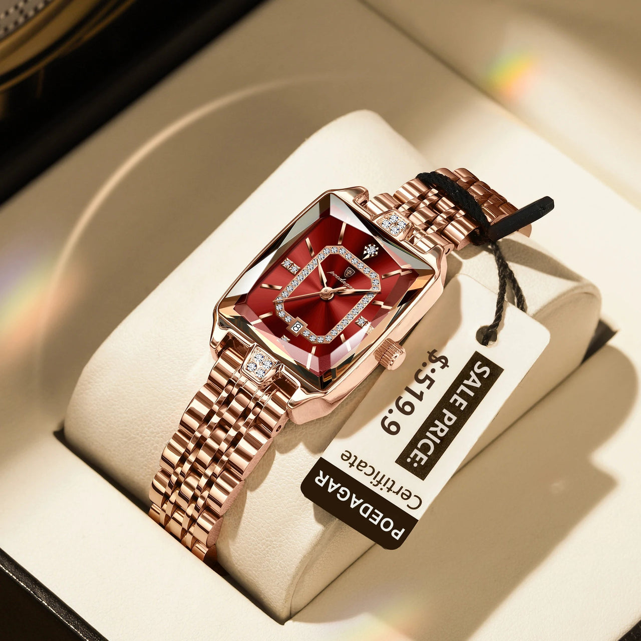 Avenue Elegance Rectangle Quartz - Shark & Sapphire