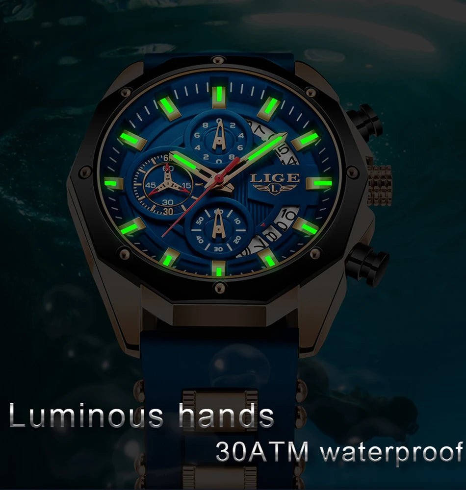 ChronoMaster Adventurer - Luxury Sport Quartz Timekeeper - Shark & Sapphire