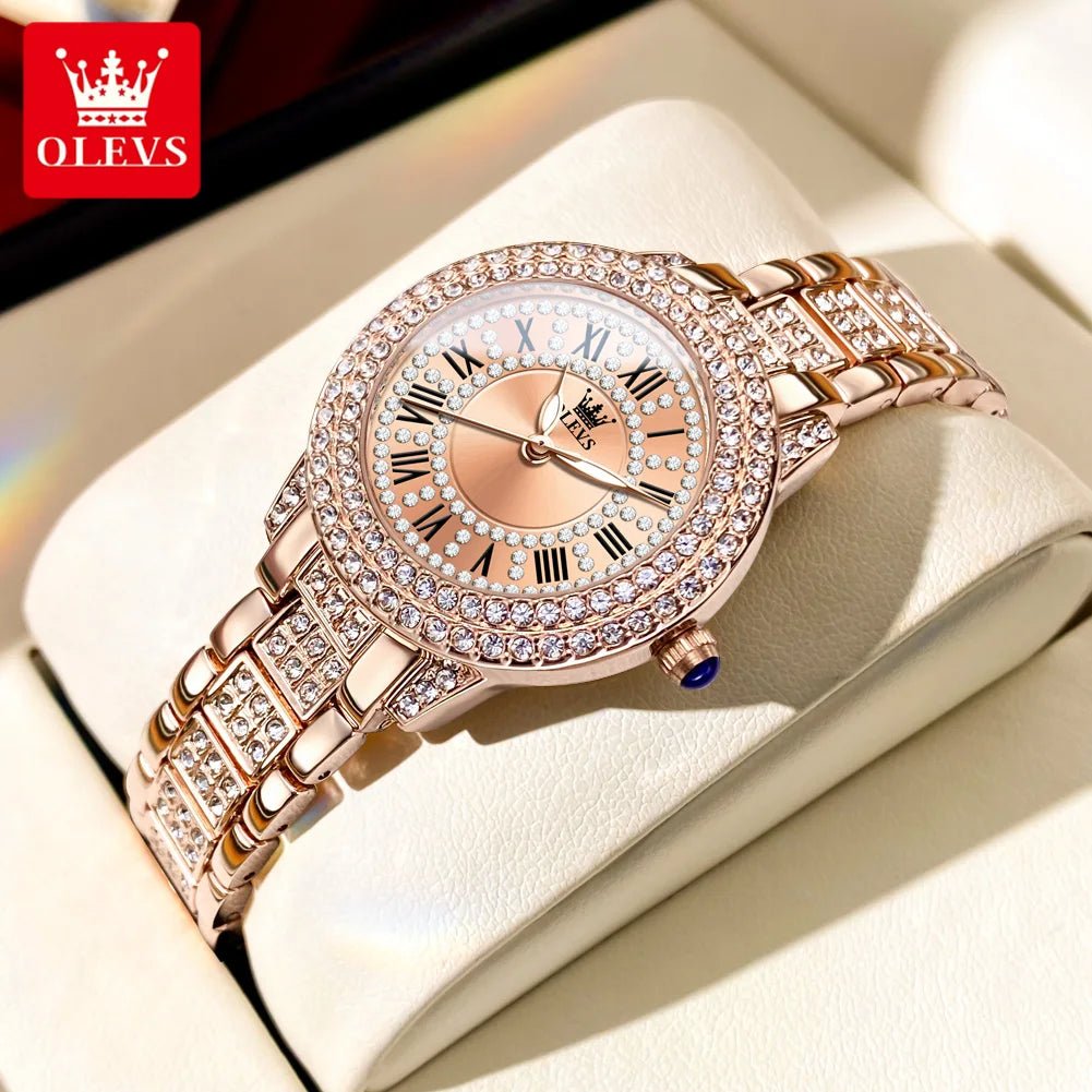 Diamond Éclat - Luxe Roman Dial Quartz Watch - Shark & Sapphire
