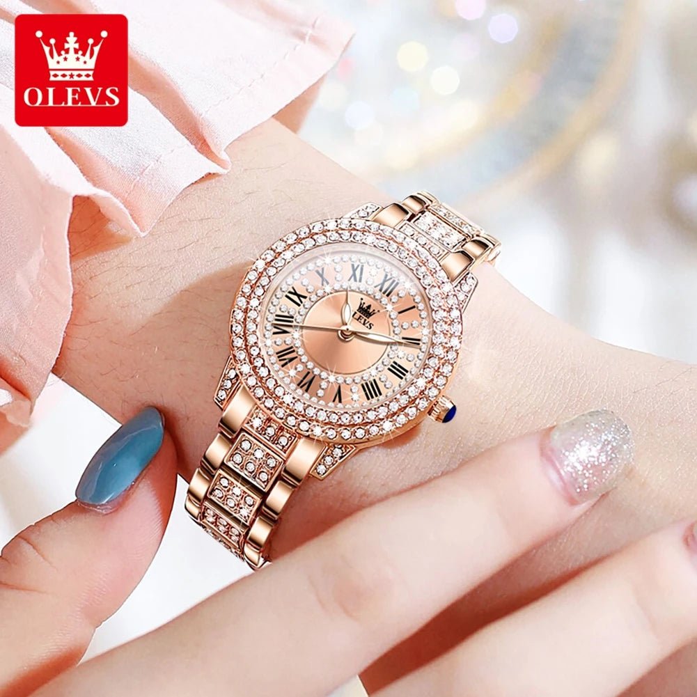 Diamond Éclat - Luxe Roman Dial Quartz Watch - Shark & Sapphire
