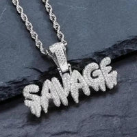 Icy Savage Letter Pendant - Shark & Sapphire