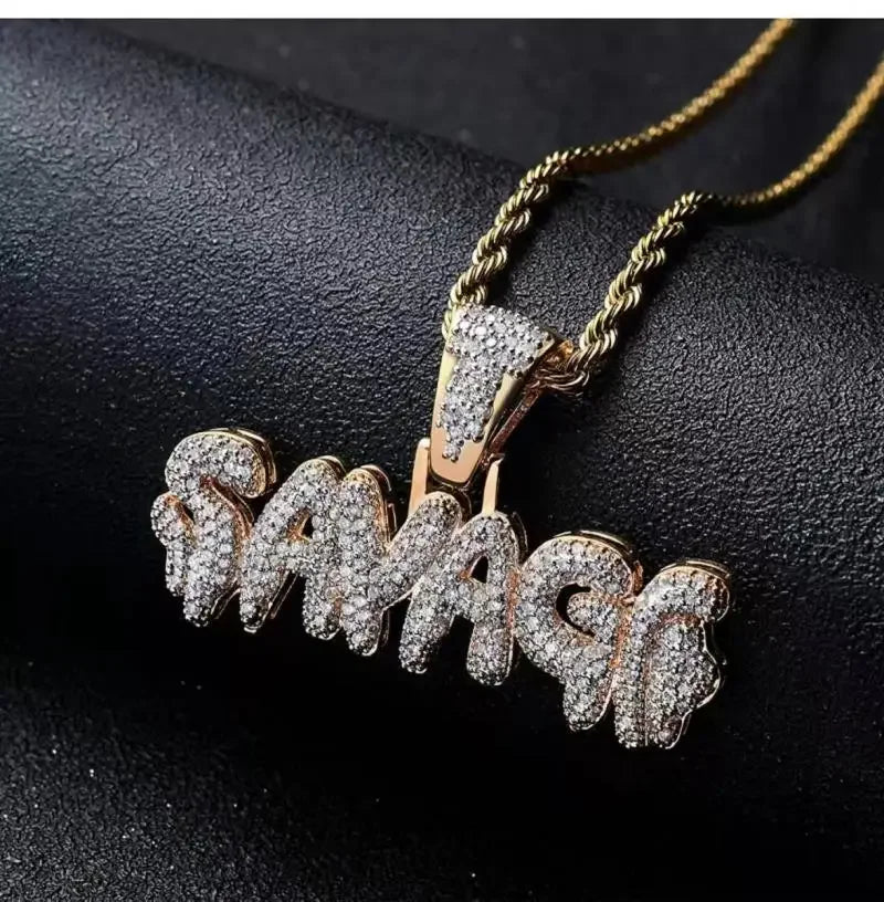 Icy Savage Letter Pendant - Shark & Sapphire