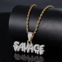 Icy Savage Letter Pendant - Shark & Sapphire