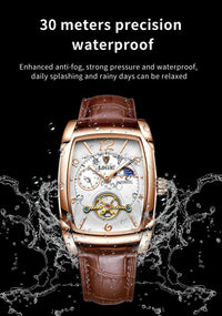 Lige Automatic Moon Phase Tourbillon Luxury Timepiece - Shark & Sapphire