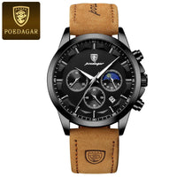 Poedagar ChronoLuxe Sport – Luxury Chronograph Quartz Watch - Shark & Sapphire