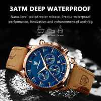 Poedagar ChronoLuxe Sport – Luxury Chronograph Quartz Watch - Shark & Sapphire