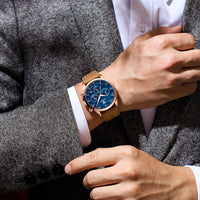 Poedagar ChronoLuxe Sport – Luxury Chronograph Quartz Watch - Shark & Sapphire