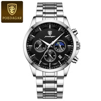 Poedagar ChronoLuxe Sport – Luxury Chronograph Quartz Watch - Shark & Sapphire