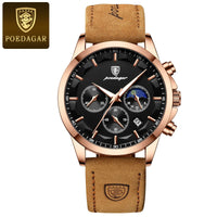Poedagar ChronoLuxe Sport – Luxury Chronograph Quartz Watch - Shark & Sapphire