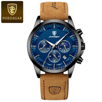 Poedagar ChronoLuxe Sport – Luxury Chronograph Quartz Watch - Shark & Sapphire