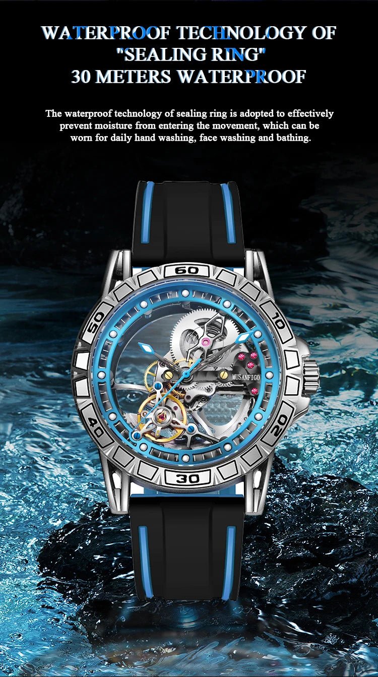 Shark & Sapphire Luminary Skeleton Automatic - Shark & Sapphire