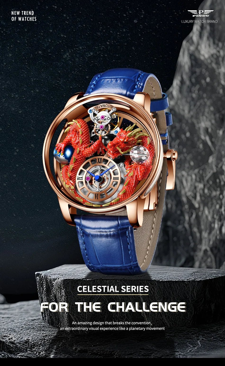 The Superior Dragon Automatic Watch - Prestige Edition - Shark & Sapphire