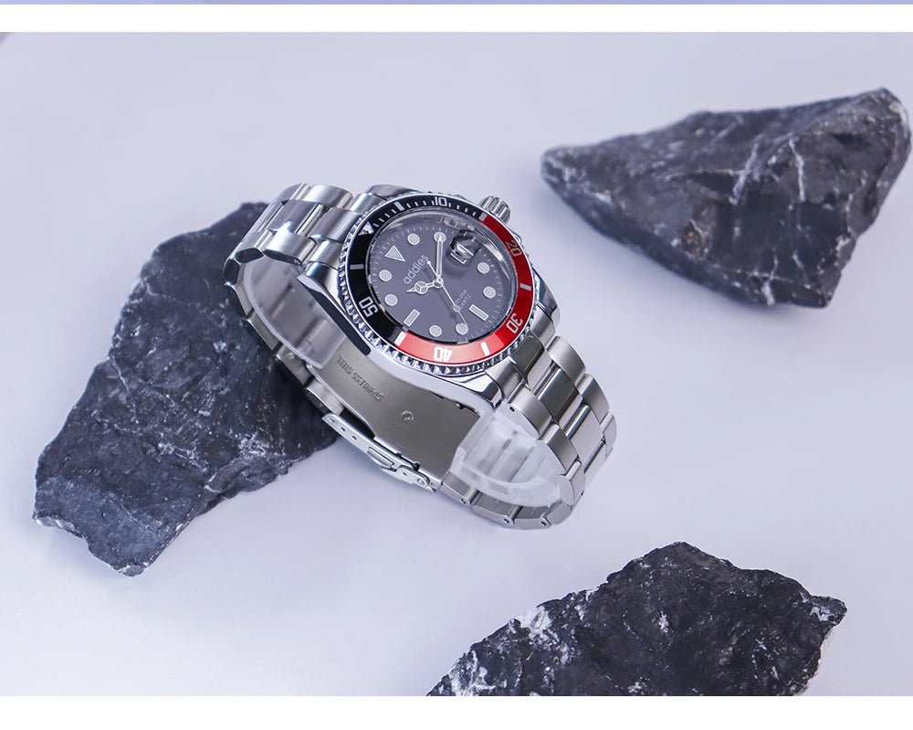 TitanX Elite Men's Quartz Sport Watch – Luxury 30M Waterproof Stainless Steel Dive Timepiece | Relógio Masculino - Shark & Sapphire