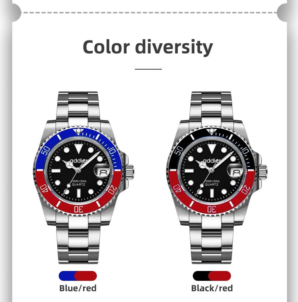 TitanX Elite Men's Quartz Sport Watch – Luxury 30M Waterproof Stainless Steel Dive Timepiece | Relógio Masculino - Shark & Sapphire