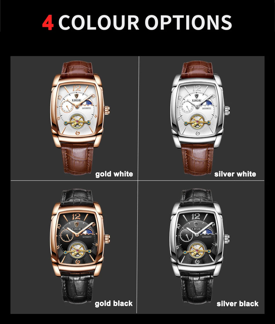 Lige Moon Phase Tourbillon Luxury Timepiece Shark Sapphire