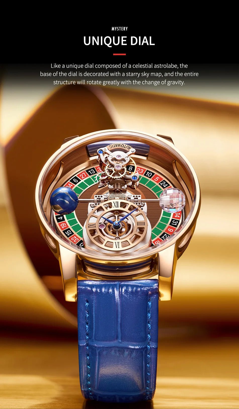 Celestial Roulette Luxury Watch - Shark & Sapphire