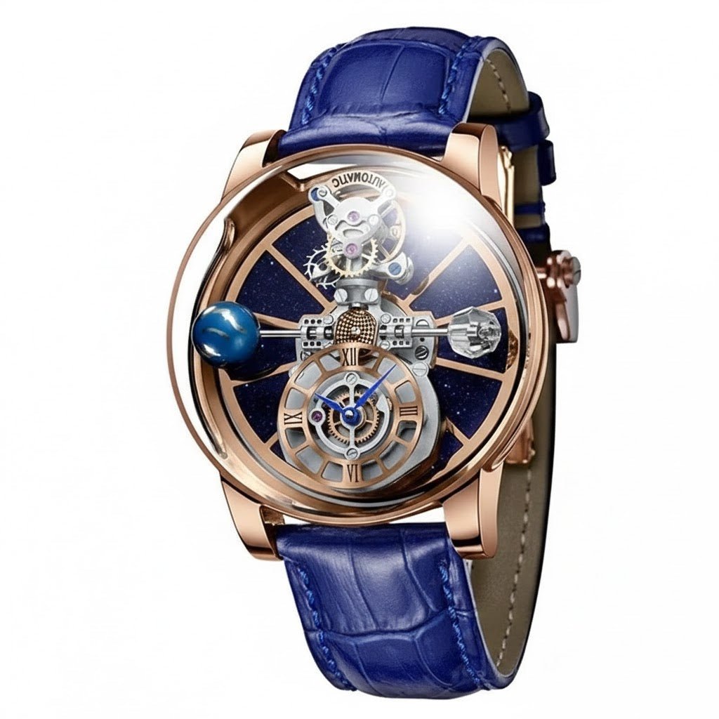 Galactic Pioneer Chronograph Tourbillon Luxury Watch - Shark & Sapphire