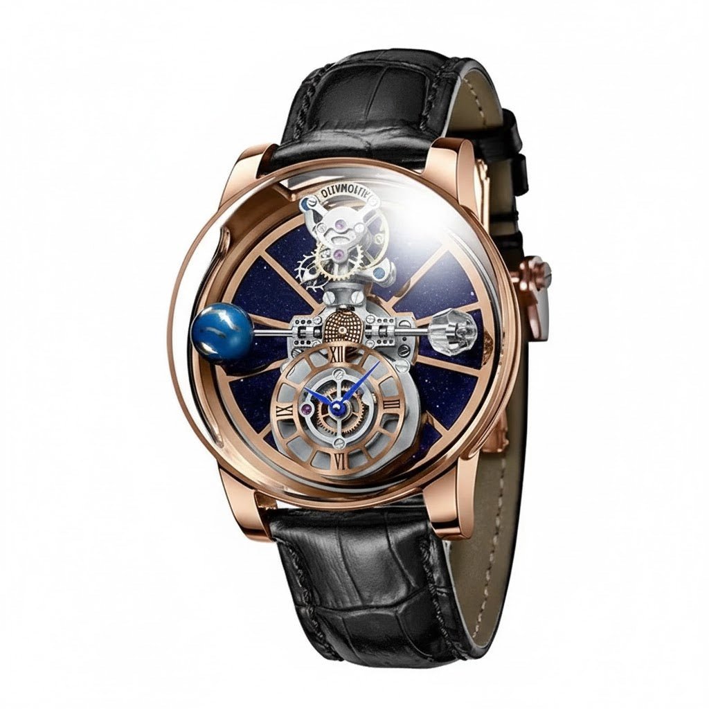 Galactic Pioneer Chronograph Tourbillon Luxury Watch - Shark & Sapphire