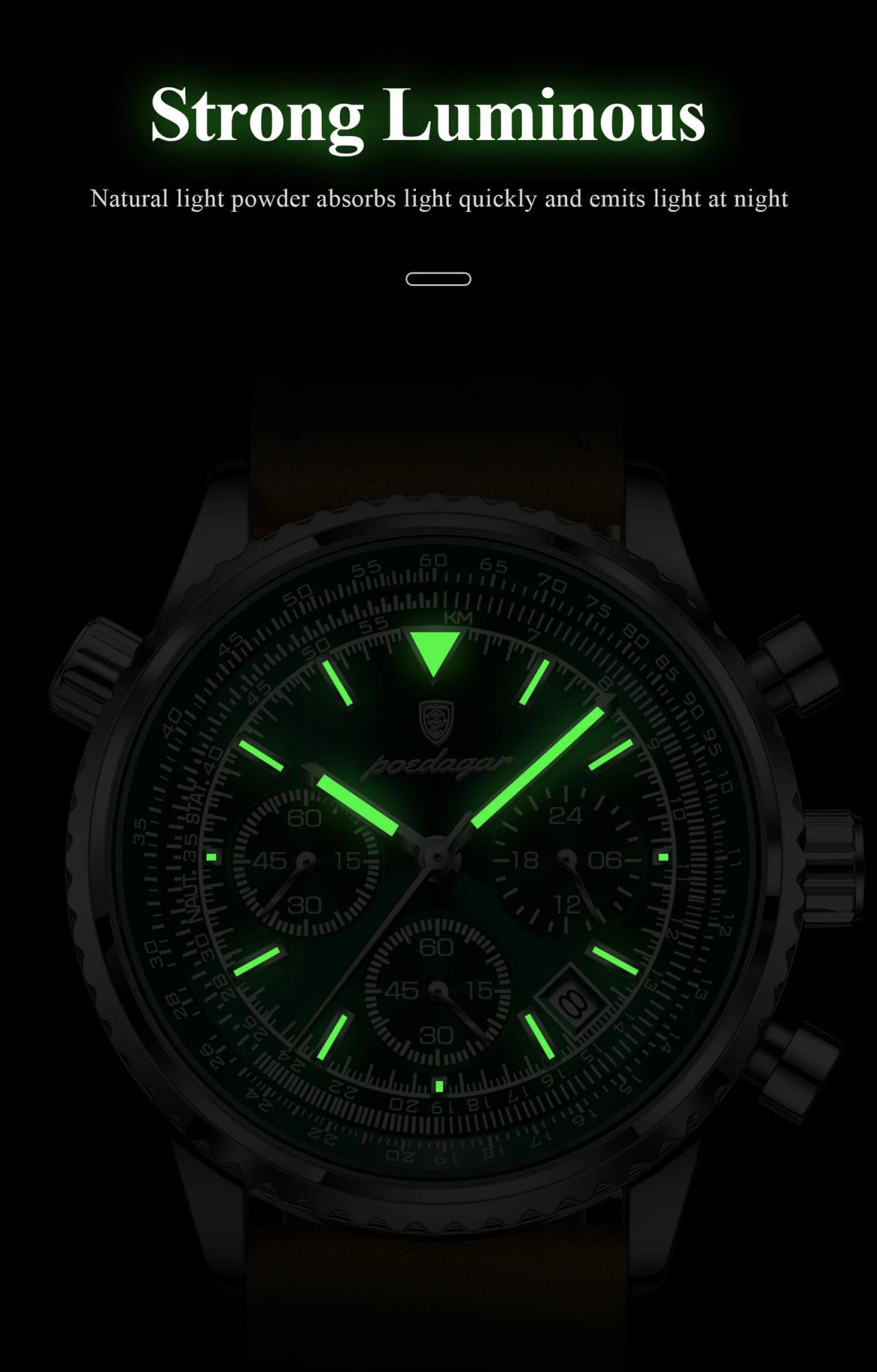 Mystic Veil Phantom Quartz – Illuminated Blackstone Luxury Watch - Shark & Sapphire