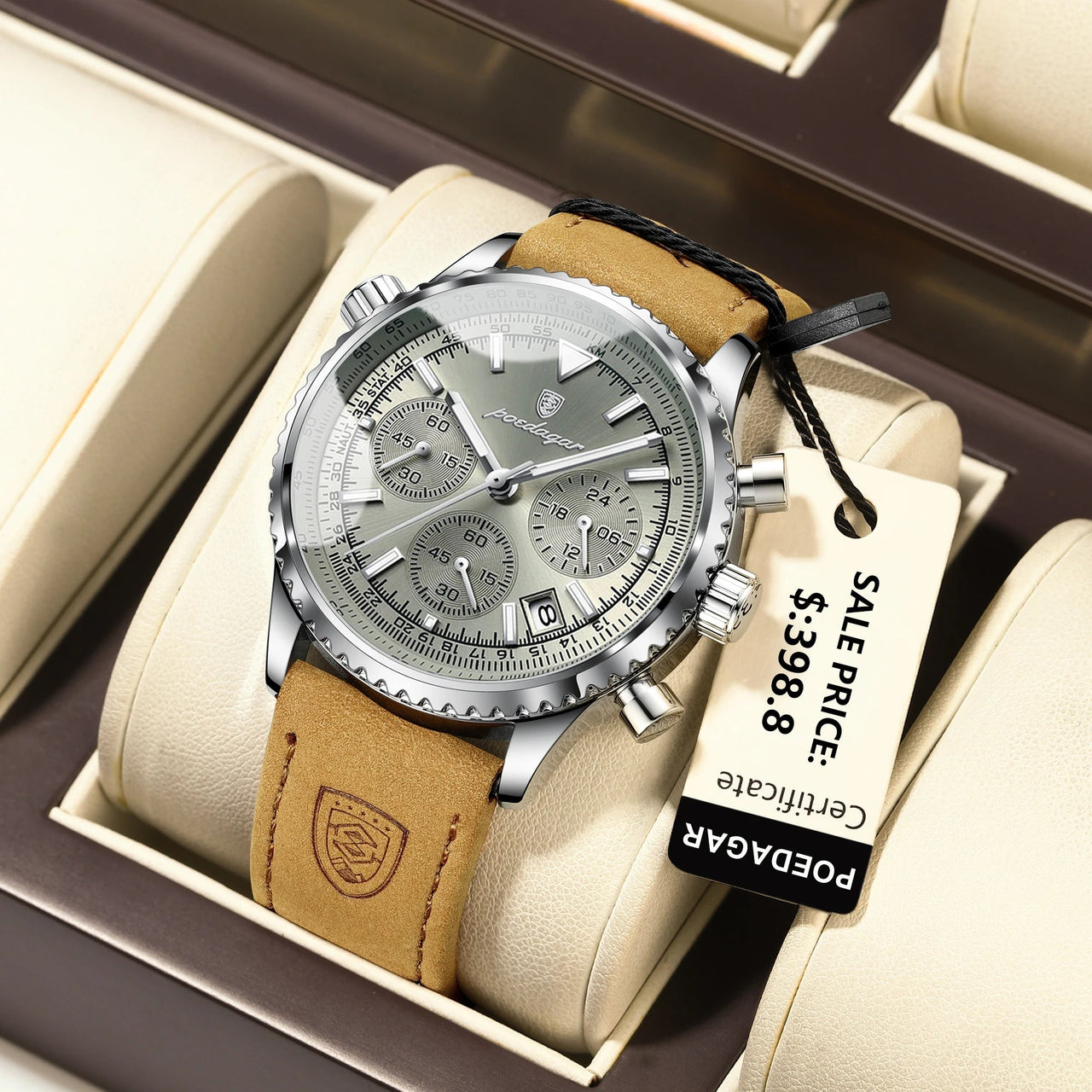 Mystic Veil Phantom Quartz – Illuminated Blackstone Luxury Watch - Shark & Sapphire