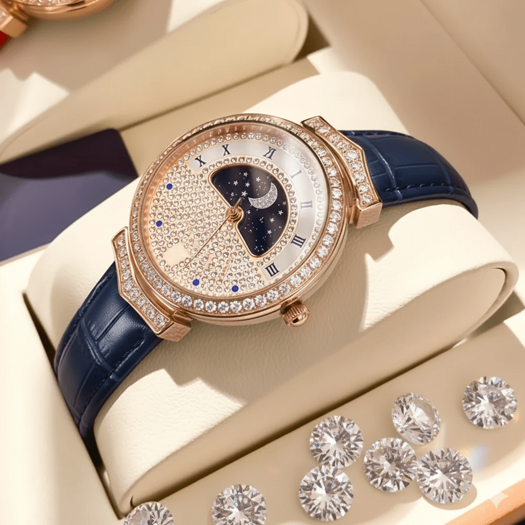 The Starlit Celestial – Moon Phase Diamond Edition - Shark & Sapphire